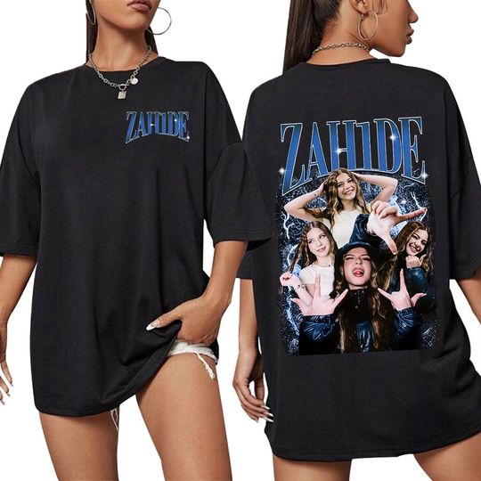 Discover Zahide Merch Double-sided Graphic Print T-shirt