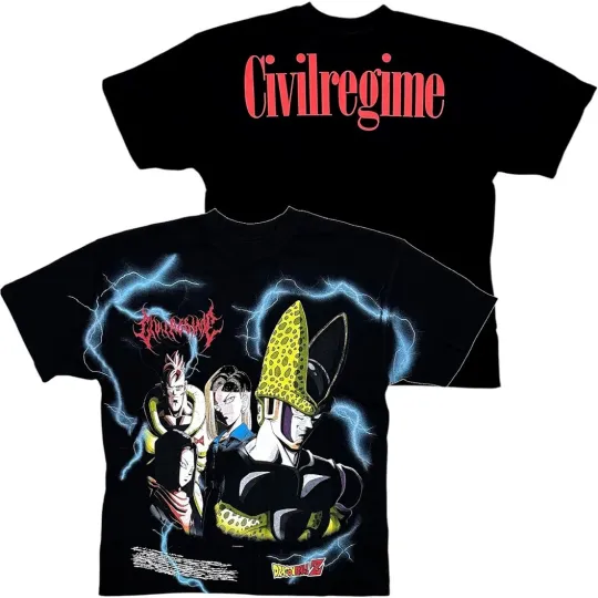 Civil Regime X Dragon Ball Z Red Oversized T-Shirt