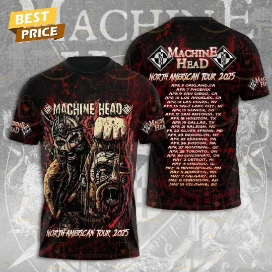 Discover Machine Head North American Tour 2025 3D T-Shirt