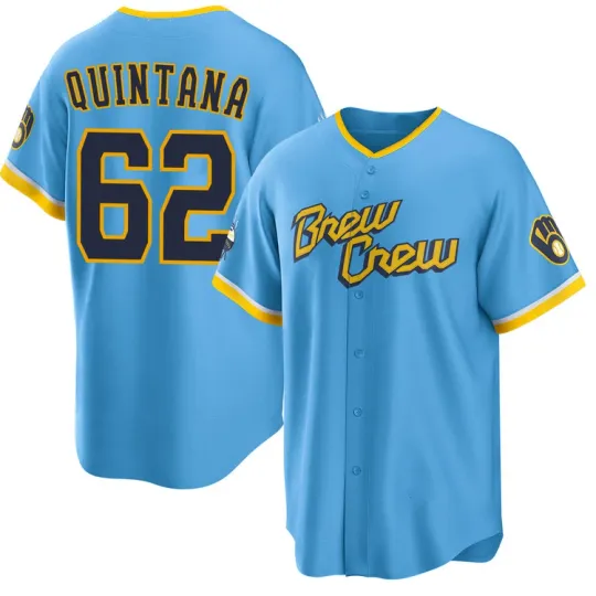 Jose Quintana Milwaukee Brewers Polyester Baseball Jersey , Gift for Fan