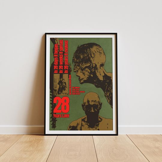 28 Years Later Movie Poster, Official Horror Film Gift, Post Apocalyptic Zombie Virus Art, Sci Fi Movie Fan Collectible, Film Poster Decor
