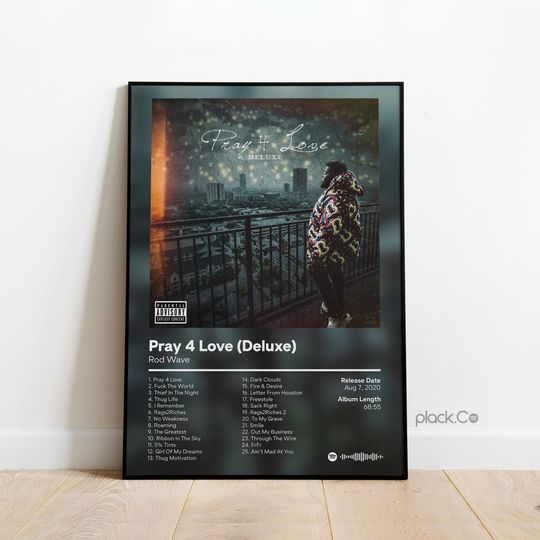 Rod Wave - Pray 4 Love Deluxe - Custom Album Print - Hip Hop Wall Art