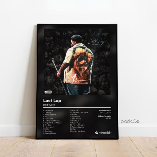 Rod Wave - Last Lap - Custom Album Poster- Hip Hop Wall Art - Gift Ideas