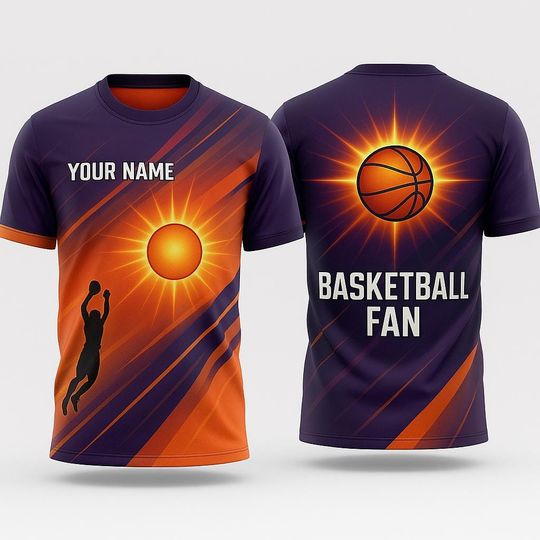 Custom Phoenix Suns Basketball Fan 3D T Shirt Front Back Graphic Tee Sports Gift