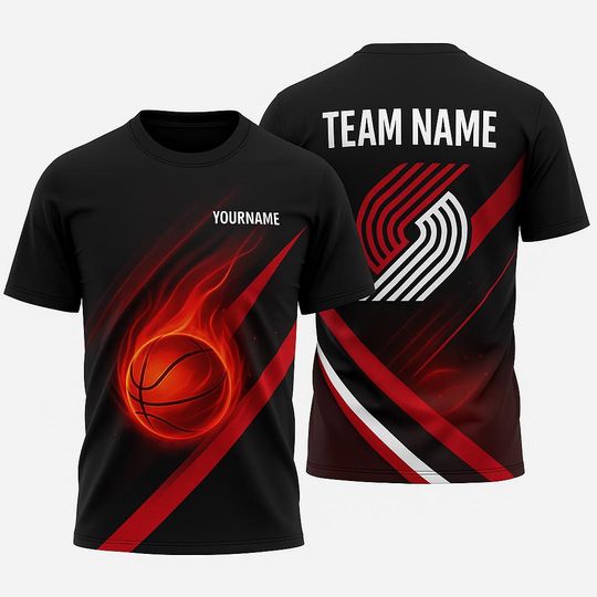 Discover Portland Trail Blazers 3D Graphic T-Shirt: Basketball Fan Gift