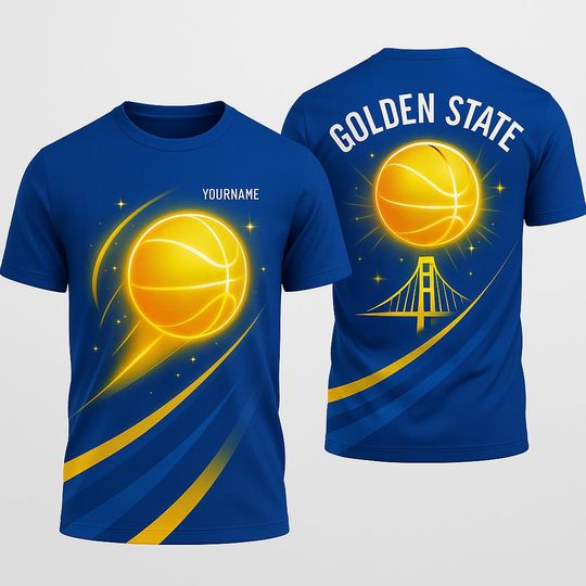 Discover Golden State Warriors 3D Graphic T-Shirt: Basketball Fan Gift