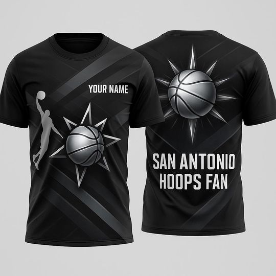 San Antonio Spurs 3D Graphic T-Shirt: Basketball Fan Gift