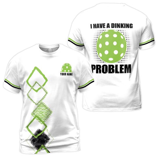 Custom Name I Having A Drinking Problem Argyle Pickleball Men's T-Shirt