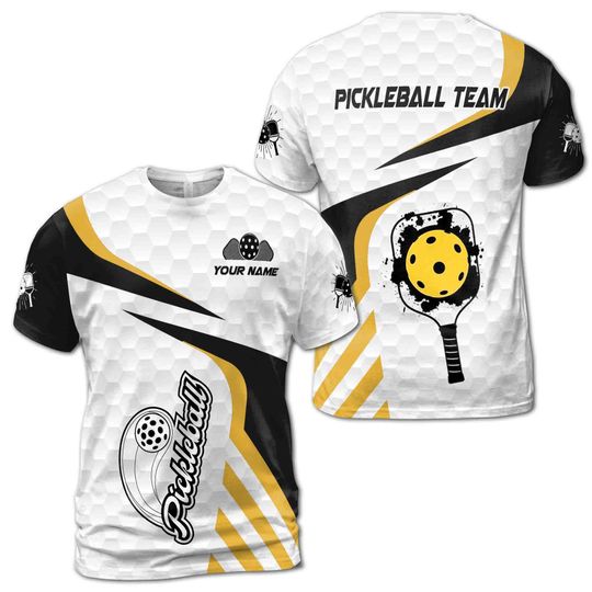 Discover Custom Name Pickleball Paddle Color Spatter Men's T-shirt