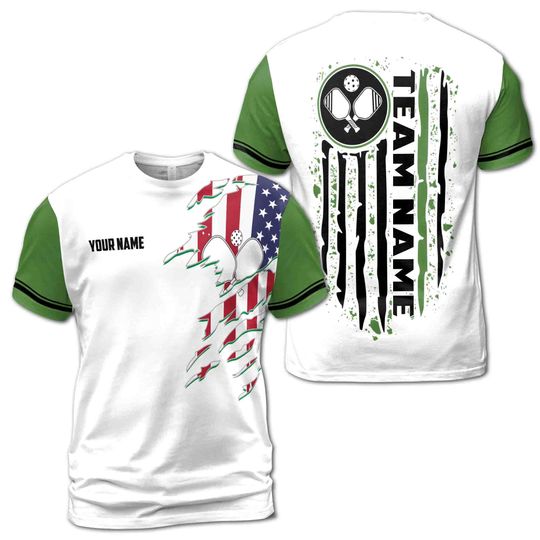 Discover Personalized America Patriotic Pickleball Team Men's T-shirt