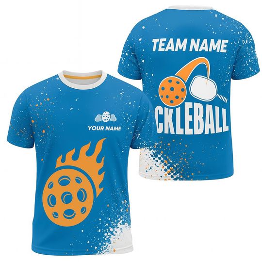 Discover Custom Flaming Pickleball Sublimation T-Shirt Men Women Kids