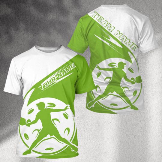 Discover Custom Green Pickleball Jersey: Personalized Team Player Graphic Tee