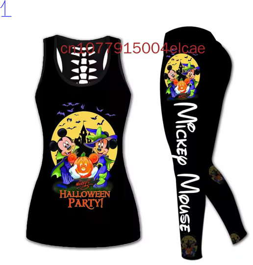 Mickey Mouse Halloween Disney Tank Top Legging Yoga Set