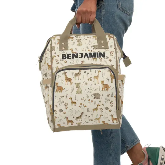 Discover Boho Safari Diaper Bag, Jungle Animal Baby Bag