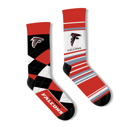 football Atlanta Falcons 2 Pack Gift Set football OSFM Men's Women's Dress Socks Argyle