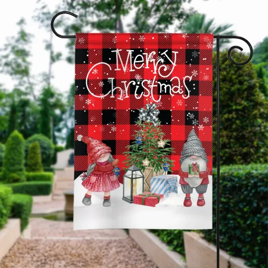 Discover Gnomes Merry Christmas Flag, Gnomes Welcome Flag, Vintage Gnomes Xmas Flag Gift