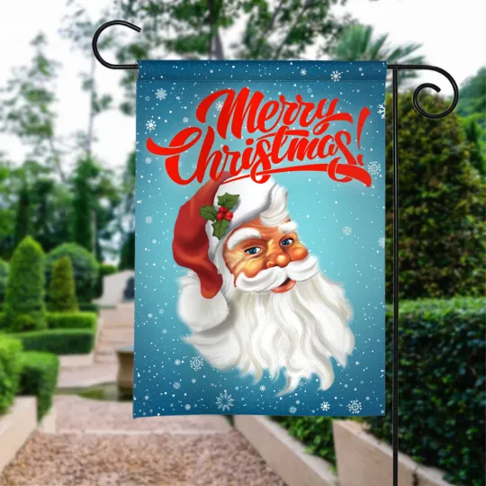 Discover Santa Claus Merry Christmas Flag, Santa Welcome Flag, Vintage Santa Xmas Flag