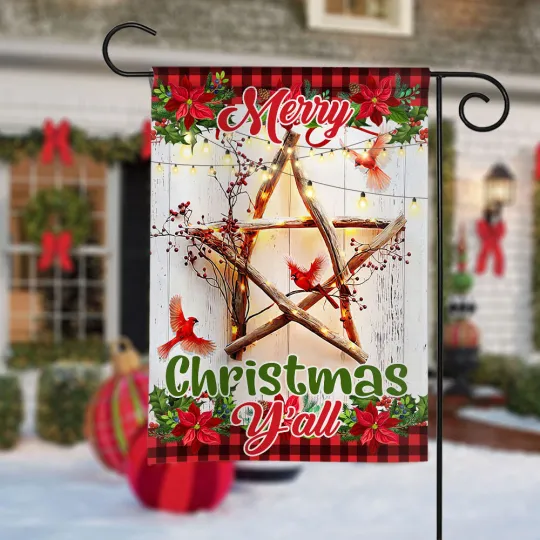 Discover Cardinal Merry Christmas Flag, Cardinal Christmas Star Flag
