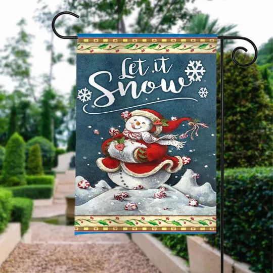 Discover Let It Snow Christmas Garden Flag, Merry Christmas Snowman Flag