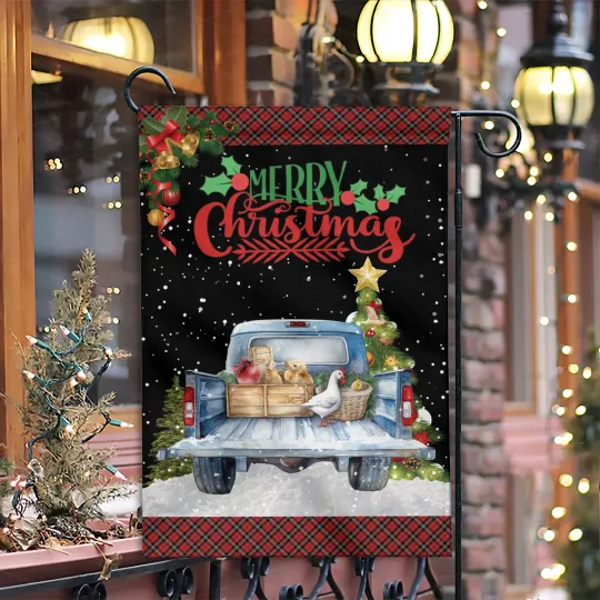 Discover Duck Merry Christmas Flag, Merry Christmas Flag, Christmas Duck Farmhouse Flag,