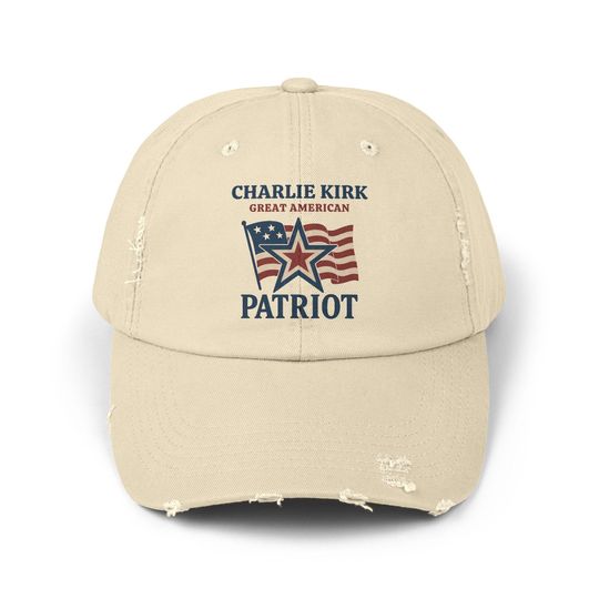 Charlie Kirk Distressed Cap, Charlie Kirk Hat, Remembering Charlie Kirk Cap, Great American Patriot Charlie Kirk