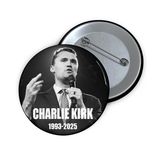 Charlie Kirk Pin Button, Political Memorial Badge, American Patriot Republican Pin, Conservative Collectible Accessory Gift