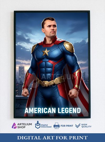 Discover RIP Charlie Kirk Shirt, Rest In Peace Charlie Kirk, Charlie Kirk Memorial, American Legend, Printing, Poster, Wall Art, T-Shirt | Digital