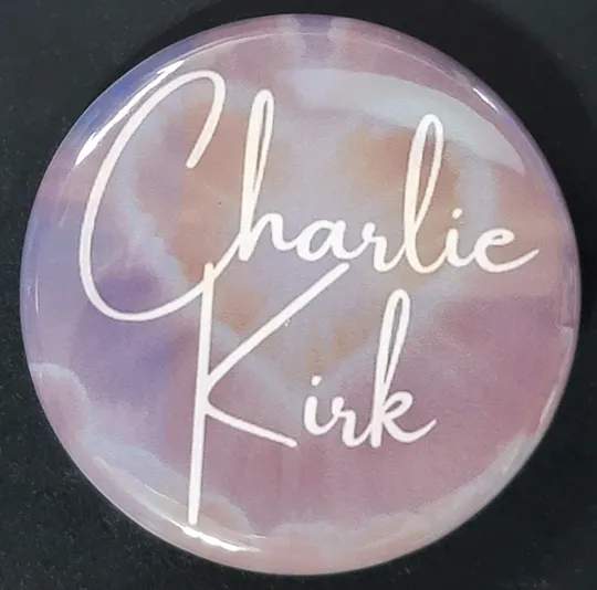 Charlie Kirk, #4 "Heart Sky" Pin Button