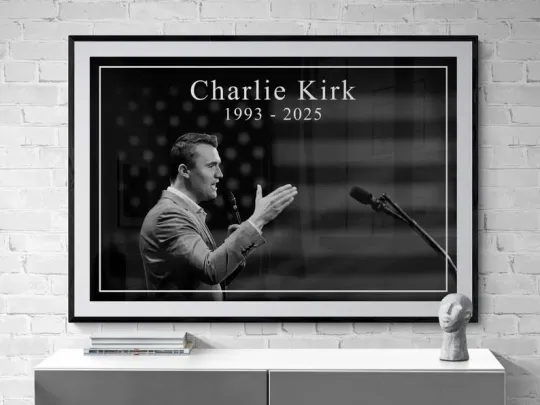 Charlie-Kirk Memorial Tribute Poster No frame 1993-2025 Black and White Art