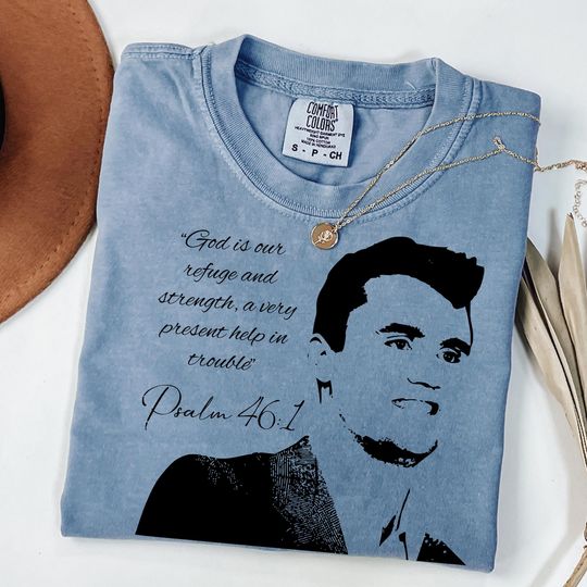 Discover Psalm 46:1 Charlie Kirk Tshirt, Christian Faith Tribute Tee, God Is Our Refuge Verse Shirt, Religious Memorial Tee