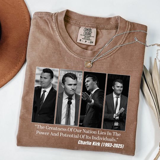 Discover Charlie Kirk Memorial Tshirt, Political Hero Tribute Tee, Conservative Patriot Shirt, Inspirational Quote