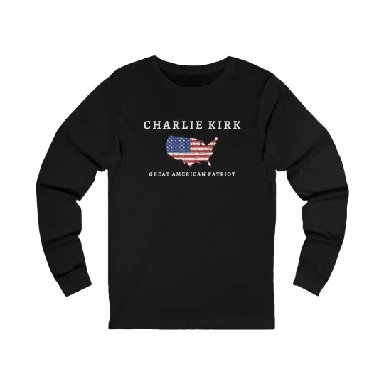Discover Charlie Kirk Tribute Long Sleeve Shirt Patriotic American Patriot