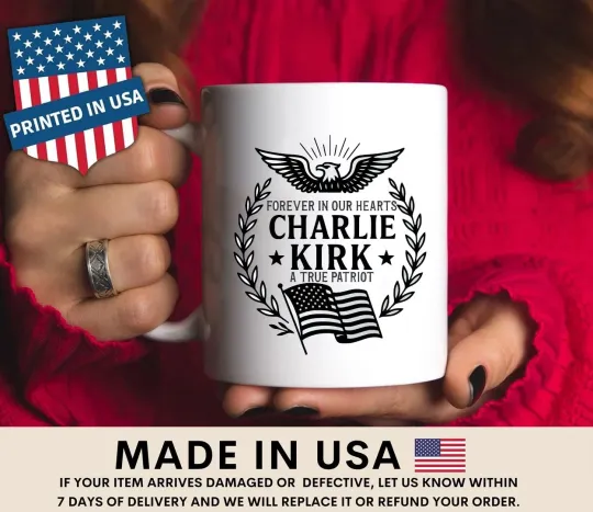 NEW!!! Charlie Kirk Tribute Coffee Mug Patriotic Memorial Mug