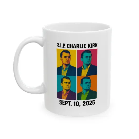 Charlie Kirk Ceramic Mug - Artistic Coffee Cup for Art Lovers