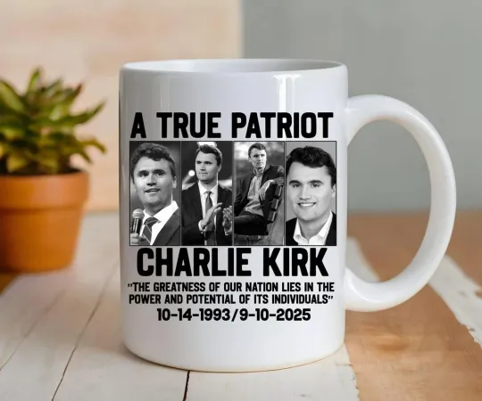 Charlie Kirk Tribute Mug A True Patriot Ceramic Coffee Cup Memorial Activist Mug