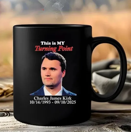 Discover Charlie Kirk Tribute Mug 1993–2025, Turning Point RIP Coffee Cup