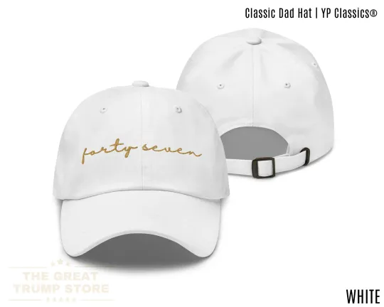 Discover Forty Seven Trump 47 Embroidered Baseball Cap