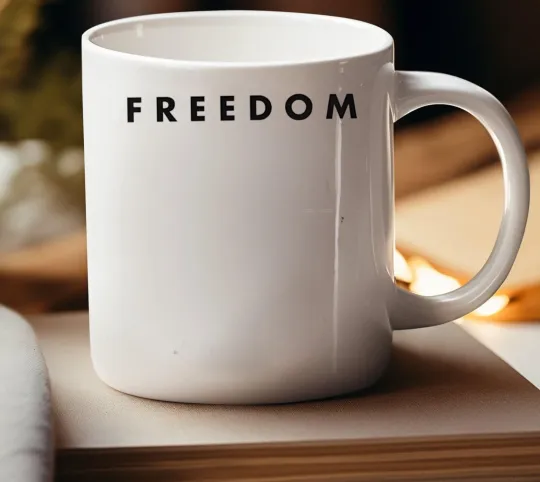 Discover Freedom Charlie Kirk Coffee Mug Patriotic Memorial Cup
