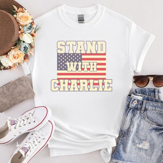 Discover Stand With Charlie Kirk Shirt, Free Speech Support Tee, Vintage College Political Shirt, Conservative Statement Shirt, America Freedom