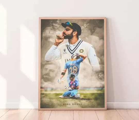 Discover Virat Kohli Premium Matte Vertical Poster Cricket Star Wall Art