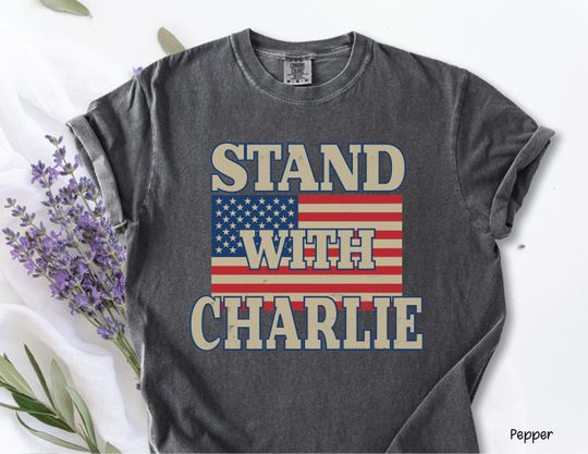 Discover Stand With Charlie Kirk Shirt, Free Speech Support Tee, Vintage College Political Shirt, Conservative Statement, America Freedom