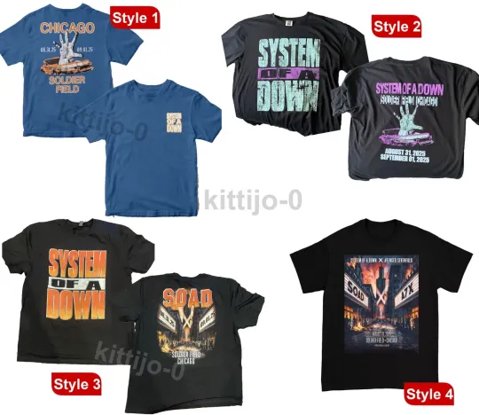 SYSTEM OF DOWN Chicago 2025 Reprint Double Sided T-Shirt