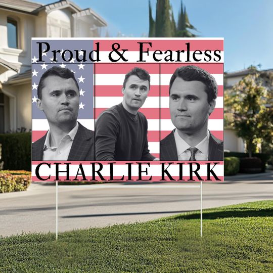Discover Justice For Charlie Kirk Yard Sign | RIP Charlie Kirk | True Patriot Political Sign | Charlie Kirk Memorial Garden Sign