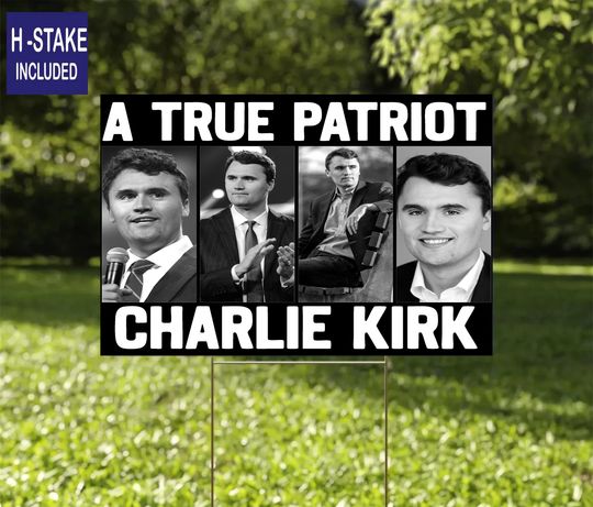Discover Justice for Charlie Kirk Yard Sign  Prayers Up for Charlie, Political Activist Protest Sign, Justice Yard Sign for Support