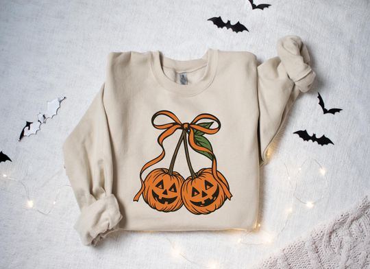 Discover Pumpkin Cherries Coquette Shirt: Autumn Girly Tee