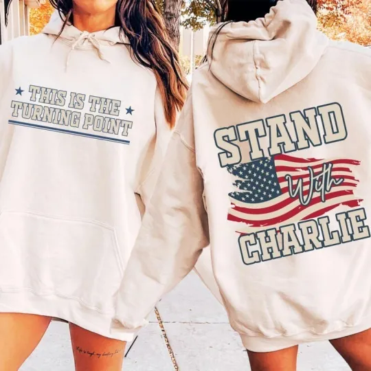 Memory Charlie Kirk Double Sided Hoodie