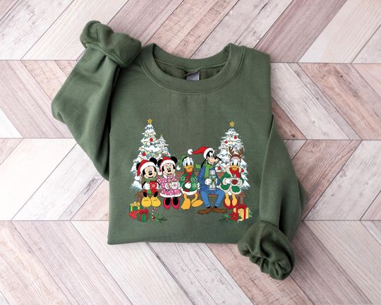 Discover Mickey and Friends Christmas Sweatshirt, Disney Christmas Shirt, Disneyworld Xmas Shirt,Magic Kingdom Holiday Shirt,Mickey Friends Christmas