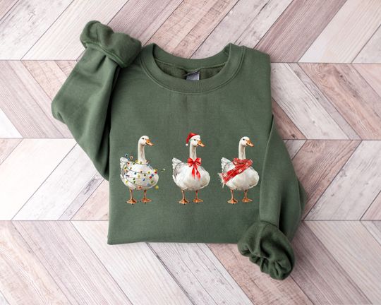 Discover Christmas Ducks Sweatshirt, Duck Christmas Shirt For Women, Funny Animals Christmas Sweatshirt, Farm Lover Gift, Funny Christmas Shirt