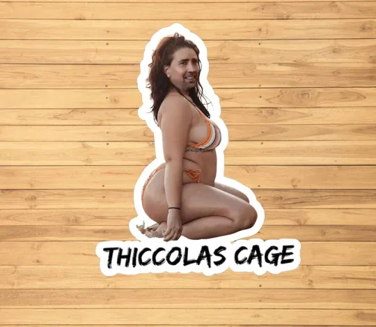 Discover Thiccolas Cage Nicolas Cage Vinyl Sticker for Laptops