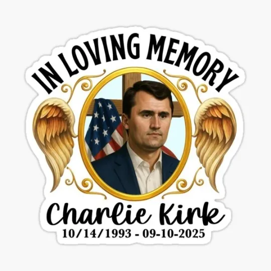 RIP Charlie Kirk USA Sticker Trump MAGA Biden Home & Living